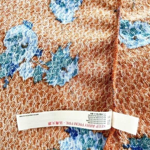 Anthropologie Novelty Orange Blue V-Neck Ruffled Sleep Mini Dress Size XS - Picture 8 of 8